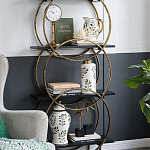 Ваза белая с крышкой с рисунком зеленых и золотых листьев 40 см Chinoiserie Ceramics варинант исполнения - 3 | Loft Concept в Ижевске