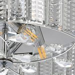 Люстра круглая на цепи цвета хром с прозрачными рельефными хрустальными пластинами Textured Glass Chandelier варинант исполнения - 4 | Loft Concept в Ижевске