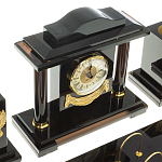 Настольный письменный набор с часами из природного камня обсидиана National Еmblem варинант исполнения - 4 | Loft Concept в Ижевске