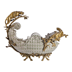 Чаша для фруктов из фарфора бронзовыми фигурками леопардов Eden Garden варинант исполнения - 3 | Loft Concept в Ижевске