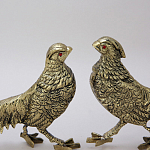 Статуэтка бронзовая пара Фазаны золотые Bronze Birds варинант исполнения - 3 | Loft Concept в Ижевске