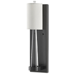 Бра на прозрачном штативе с тканевым абажуром в форме цилиндра Conciseness варинант исполнения - 3 | Loft Concept в Ижевске