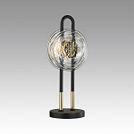 Настольная лампа черного цвета с круглым прозрачным стеклянным плафоном Virelia  варинант исполнения - 3 | Loft Concept в Ижевске