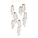 Люстра каскадная с 10-ю прозрачными плафонами Wave Line варинант исполнения - 1 | Loft Concept в Ижевске