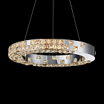 Люстра серебряная в форме кольца с мозаичным хрустальным оформлением Sparks of Crystal варинант исполнения - 2 | Loft Concept в Ижевске