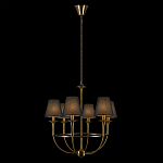 Люстра на металлическом основании бронзового цвета с 6-ю черными конусовидными абажурами Dignity варинант исполнения - 3 | Loft Concept в Ижевске