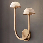 Бра с 2-мя мраморными плафонами на латунном корпусе Light Warm Light варинант исполнения - 4 | Loft Concept в Ижевске