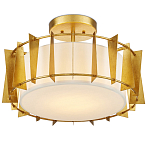 Потолочный светильник круглый с каркасом в форме треугольников и тканевым абажуром Brutal Light варинант исполнения - 3 | Loft Concept в Ижевске