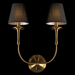 Бра с металлическим основанием бронзового цвета и 2-мя черными конусовидными абажурами Dignity варинант исполнения - 4 | Loft Concept в Ижевске