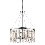 Люстра круглая цвета хром с вертикальными стеклянными трубками и круглыми подвесками Kichler варинант исполнения - 1 | Loft Concept в Ижевске