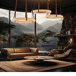 Люстра в форме обруча из натурального камня Minerals of Light варинант исполнения - 5 | Loft Concept в Ижевске