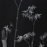 Обои ручная роспись Bamboo Argent on Pitch dyed silk варинант исполнения - 2 | Loft Concept в Ижевске