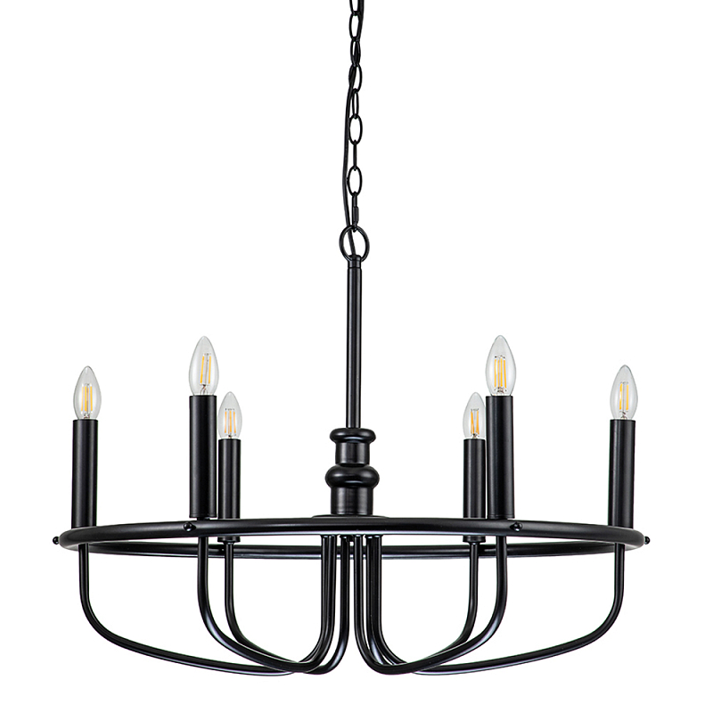 Люстра круглая с 6-ю лампами Kichler Латунь Черный Никель в Ижевске | Loft Concept 