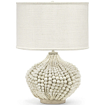Настольная лампа с абажуром и каркасом из белых деревянных бусин White Wooden Beads Table Lampshade варинант исполнения - 1 | Loft Concept в Ижевске