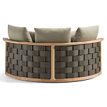 Дизайнерский уличный диван из массива дерева с плетеной спинкой PALINFRASCA Sofa варинант исполнения - 13 | Loft Concept в Ижевске