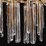 Люстра подвесная золотого цвета с разветвленными ветвями и прозрачными стеклянными подвесками Droplet Chandelier варинант исполнения - 7 | Loft Concept в Ижевске