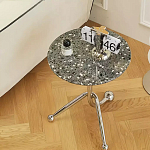 Дизайнерский журнальный стол с круглой столешницей на изогнутых стальных ножках Obafaby варинант исполнения - 2 | Loft Concept в Ижевске