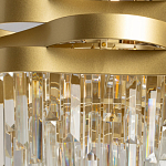 Люстра цвета матового золота с металлическими лентами и длинными прозрачными подвесками Gilded Waves варинант исполнения - 4 | Loft Concept в Ижевске