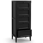 Комод узкий с 5-ю ящиками черный Silva Black Chest of Drawers варинант исполнения - 3 | Loft Concept в Ижевске