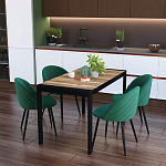 Стол обеденный раздвижной с прямоугольной столешницей на четырех черных ножках Blair варинант исполнения - 9 | Loft Concept в Ижевске