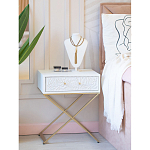 Приставной столик с выдвижным ящиком  White Table Carved Pattern варинант исполнения - 8 | Loft Concept в Ижевске