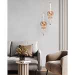 Подвесной светильник с вертикальной композицией из прозрачных и янтарных стеклянных шаров и ромбов Gabriel Scott Luna варинант исполнения - 11 | Loft Concept в Ижевске