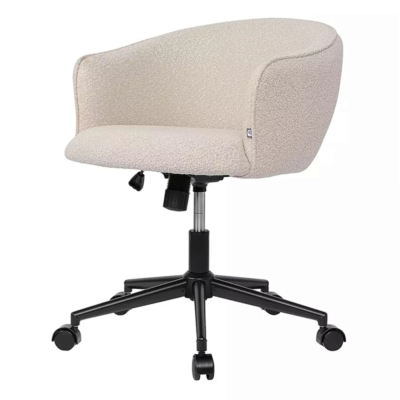 Кресло офисное полукруглое с буклированной обивкой Adjustable Chair Бежевый Кресло офисное полукруглое с буклированной обивкой Adjustable Chair Бежевый в Ижевске | Loft Concept