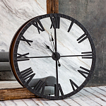 Часы настенные зеркальные с чёрным металлическим циферблатом Mirror Tower Clock варинант исполнения - 5 | Loft Concept в Ижевске