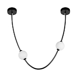 Подвесной светильник в форме дуги с белыми шарообразными плафонами Flos Wireline Lighting варинант исполнения - 2 | Loft Concept в Ижевске