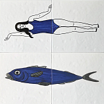 Плитка с узором Рыба пловчиха варинант исполнения - 1 | Loft Concept в Ижевске