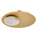 Бра с овальным основанием золотого цвета  и плафоном из алебастра Shaw Lighting варинант исполнения - 1 | Loft Concept в Ижевске