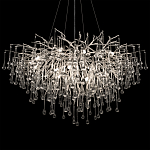 Люстра подвесная с прозрачными стеклянными подвесками в форме капель Диаметр 100 см Droplet Chandelier варинант исполнения - 19 | Loft Concept в Ижевске