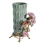 Ваза с птицами и цветами из фарфора с бронзовыми элементами Garden of Eden варинант исполнения - 4 | Loft Concept в Ижевске