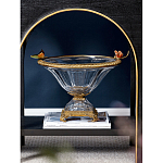 Чаша из прозрачного стекла с бронзовым рельефным ободком Eden Garden варинант исполнения - 2 | Loft Concept в Ижевске