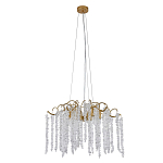 Люстра подвесная с изогнутыми золотистыми элементами и хрустальными подвесками FAIRYTREE Light варинант исполнения - 1 | Loft Concept в Ижевске