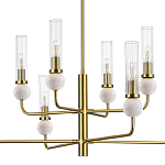 Люстра с 8-ю плафонами в форме стеклянных трубок и мраморных декоративных элементов Montreal варинант исполнения - 6 | Loft Concept в Ижевске