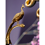 Чаша из прозрачного стекла на бронзовой подставке в виде павлина с рельефным хвостом Eden Garden варинант исполнения - 4 | Loft Concept в Ижевске