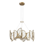 Люстра круглая с полукруглыми плафонами из искусственного алебастра в бронзовой оправе Marbella варинант исполнения - 5 | Loft Concept в Ижевске