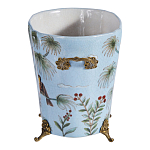 Кашпо из голубого фарфора с бронзовыми элементами Blue Garden варинант исполнения - 2 | Loft Concept в Ижевске