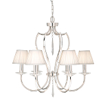 Люстра цвета никель с 6-ю лампами и стеклянными подвесками Elstead Lighting варинант исполнения - 3 | Loft Concept в Ижевске