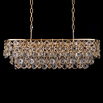 Люстра овальная каскадная с подвесками в форме колец Galaxy of Light варинант исполнения - 1 | Loft Concept в Ижевске