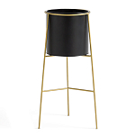 Кашпо из металла и латуни Elegance Elevated Planters черное варинант исполнения - 1 | Loft Concept в Ижевске