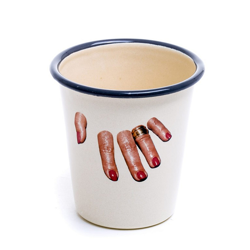 Стакан Seletti Enamel Fingers Бежевый Мульти в Ижевске | Loft Concept 