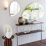 Круглый приставной стол из массива ореха Balu Wooden Side Table варинант исполнения - 8 | Loft Concept в Ижевске