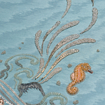 Обои с вышивкой ручной работы Amami Waves Moonbeam colourway on silk moire варинант исполнения - 3 | Loft Concept в Ижевске