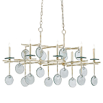 Люстра линейная с круглыми прозрачными подвесками  Horizontal Rectangular Chandelier варинант исполнения - 2 | Loft Concept в Ижевске