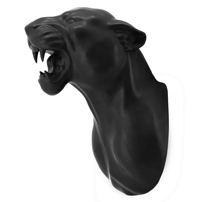 Аксессуар на стену Пантера матовая Abhika LEOPARD HEAD HANGING Черный матовый в Ижевске | Loft Concept 