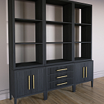 Модульный стеллаж Primo из трех составных элементов Черный дуб варинант исполнения - 3 | Loft Concept в Ижевске