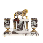 Настольный письменный набор из мрамора с декором в виде льва в подарочной упаковке Marble Accessory варинант исполнения - 4 | Loft Concept в Ижевске