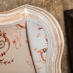 Двухместный диван из массива бука серый с растительным орнаментом Raffael Blue Grey Sofa варинант исполнения - 5 | Loft Concept в Ижевске